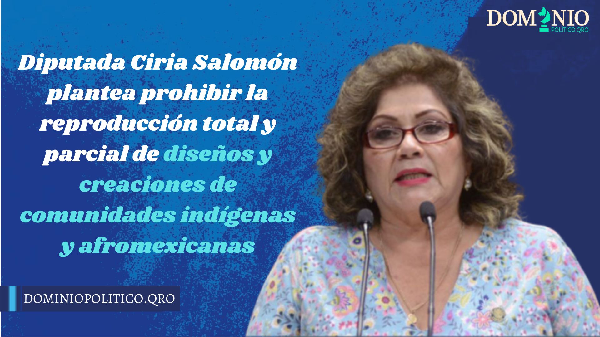 La diputada Ciria Salomón planteó prohibir la reproducción total y parcial de los diseños y creaciones de las comunidades indígenas y afromexicanas.
